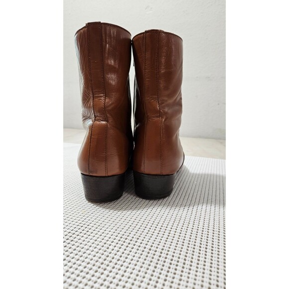 Karsson Men’s Brown Leather Boots 26.5 Made in Mexico Zip Up Vintage main image 5